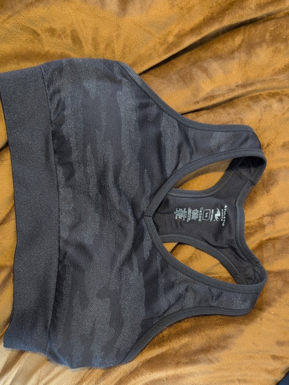 Athletic Works Black Seamless Racerback Sports Bra